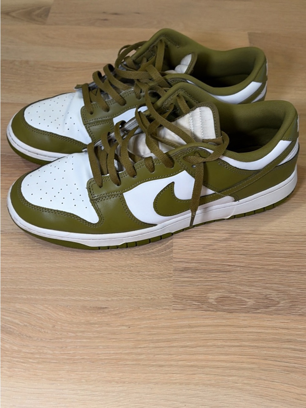 Nike Dunk Low Size 13 Olive Green and White Low-Top Sneakers - Men - Picture 4 of 6